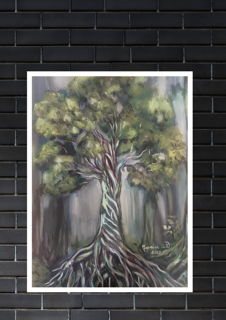 ,,Roots '' an original acrylic painting on canvas by Jasmine MK