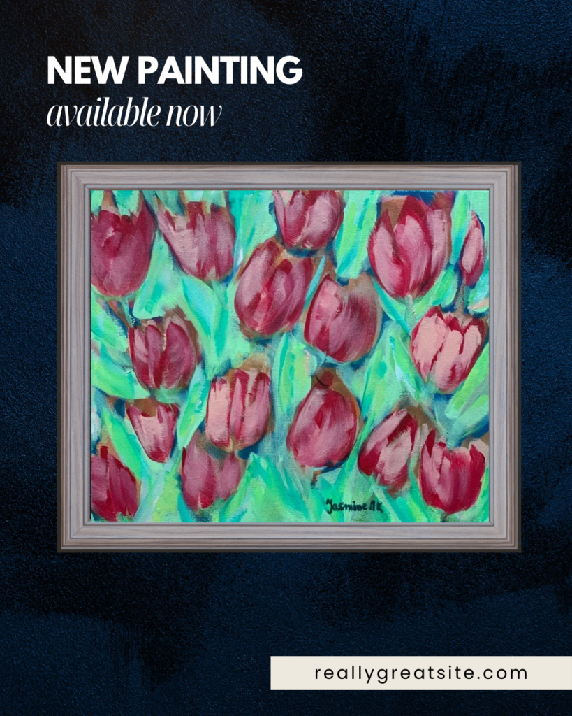 my Tulips – Original Acrylic Painting on Canvas, 30 × 24 cm